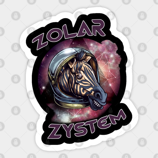 Zolar Zystem Zebra Astronaut Novelty Cute Funny Humor Premium Sticker by Alema Art